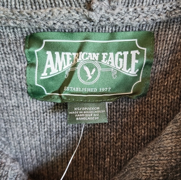 Ae | The Super Soft Striped Hooded Sweater Hoodie Mens XS Gray Black - Picture 7 of 9